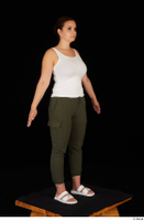  Sofia Lee casual dressed flip flops sandals standing sweatpants tank top trousers whole body 0008.jpg